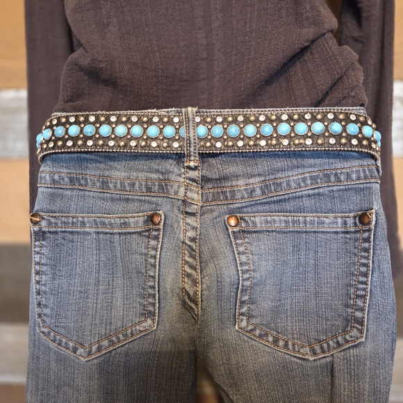 Womens Rhinestone Embellished Belt - Picture 7 of 12